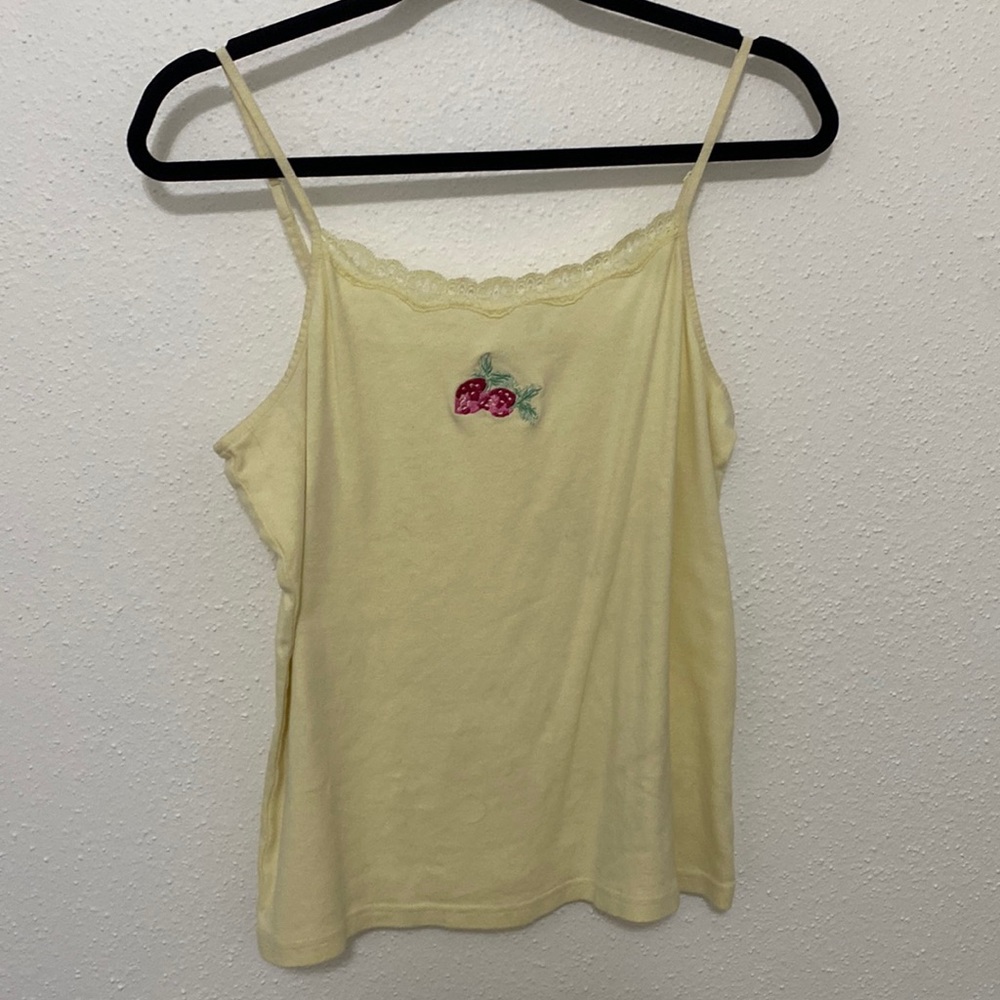 Strawberry embroidered cami